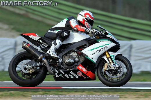 2009-09-26 Imola 0054 Rivazza - Superstock 1000 - Free Practice - Ayrton Baldovini - Aprilia RSV4 Factory